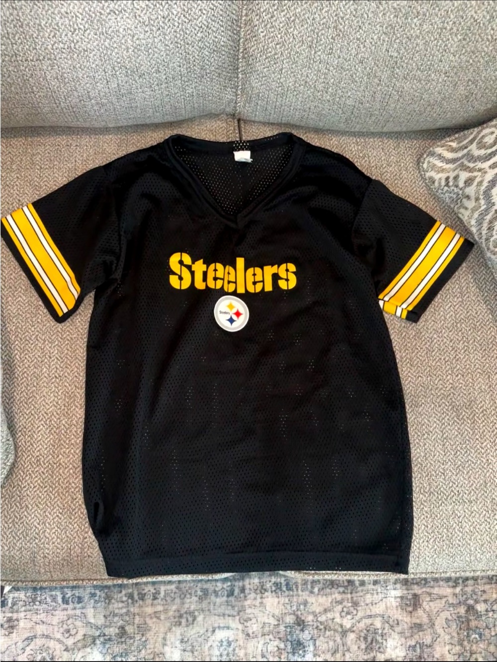 Pittsburgh Steelers Kids Black & Gold Mesh Football Top